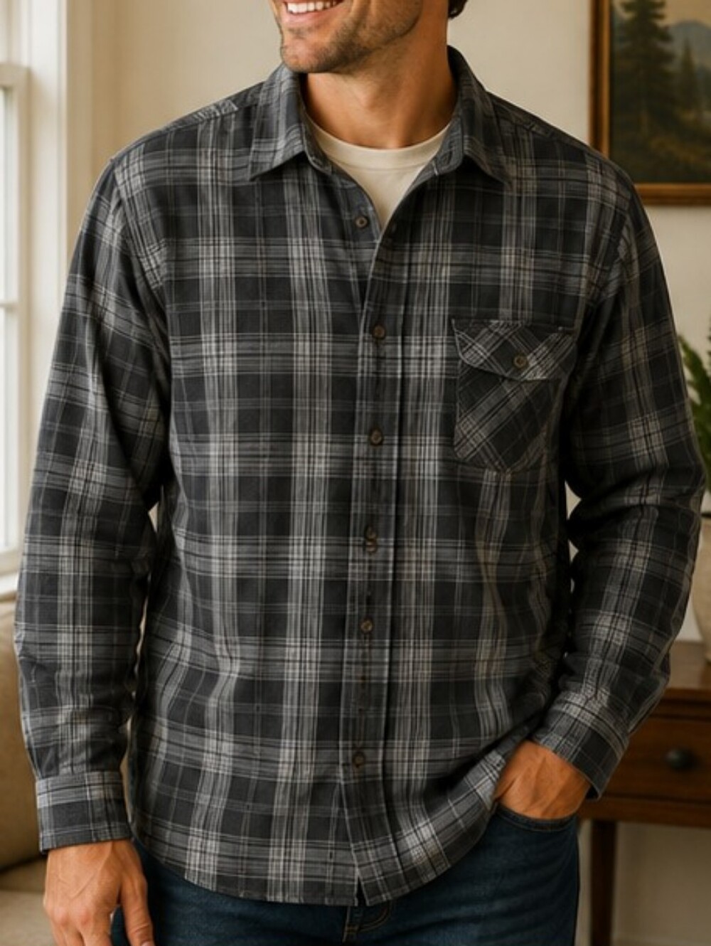 Red Head Brand Co. Men’s XL Plaid Cotton Blend Button-Up Shirt